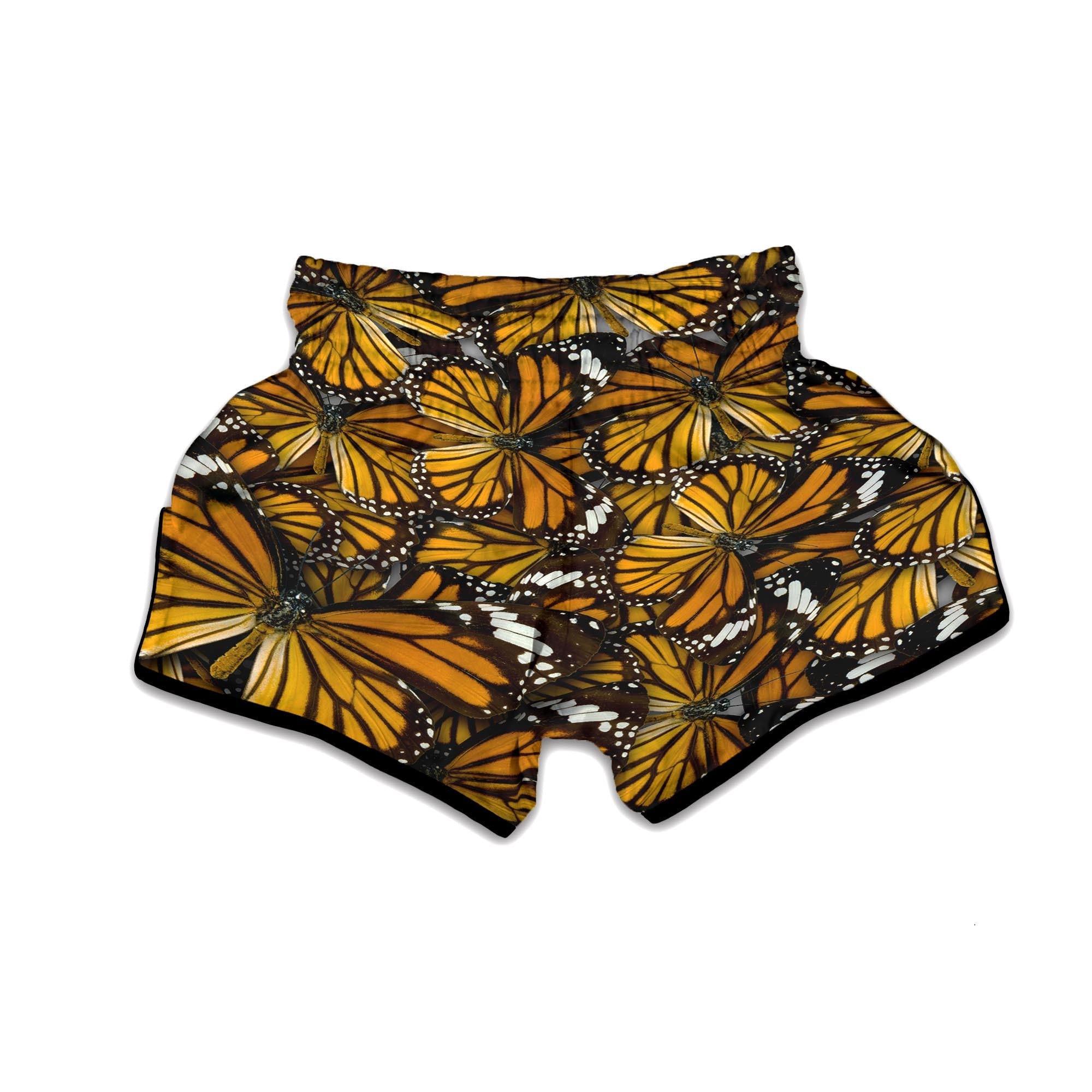 Monarch Butterfly Print Muay Thai Boxing Shorts-grizzshop