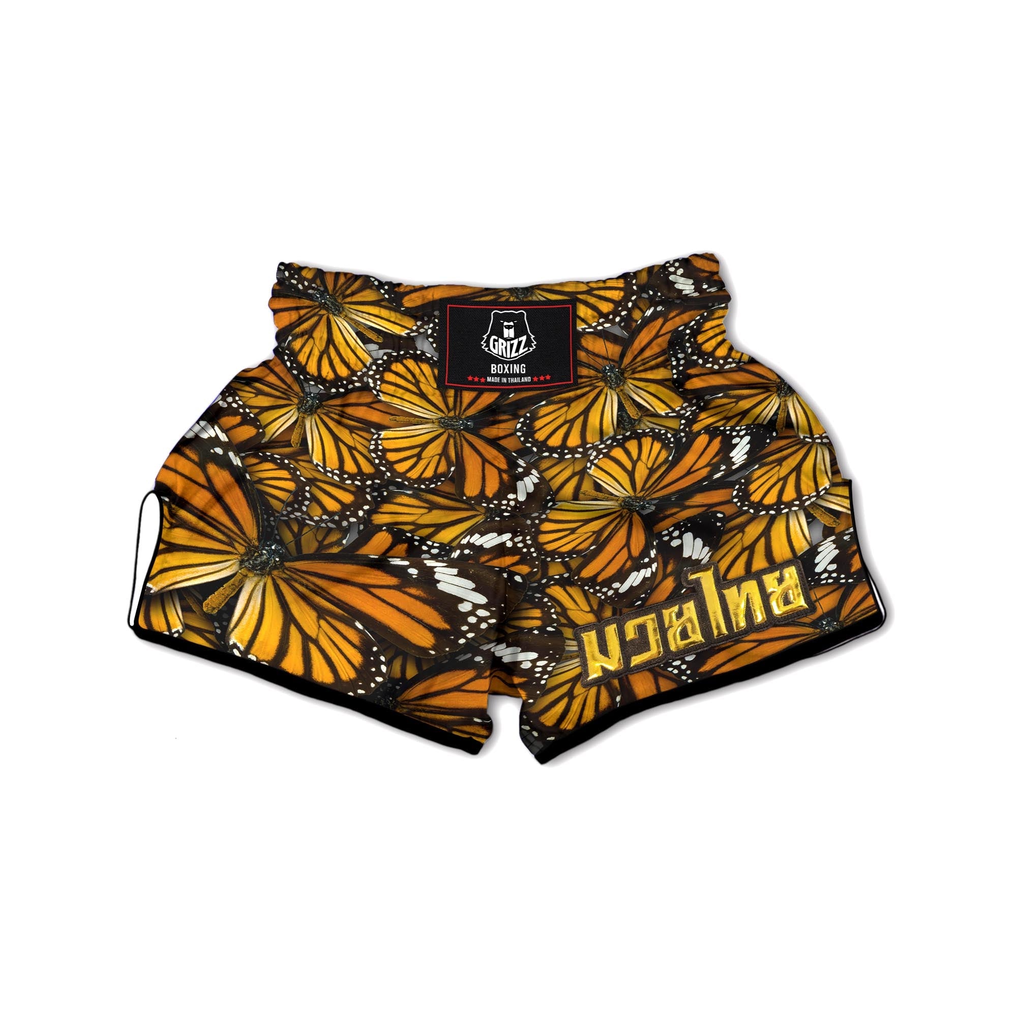 Monarch Butterfly Print Muay Thai Boxing Shorts-grizzshop