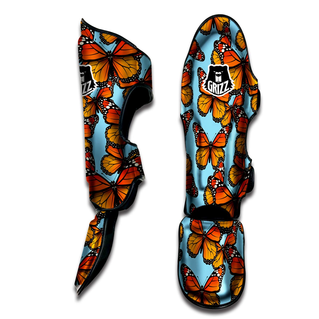 Monarch Butterfly Print Muay Thai Shin Guard-grizzshop