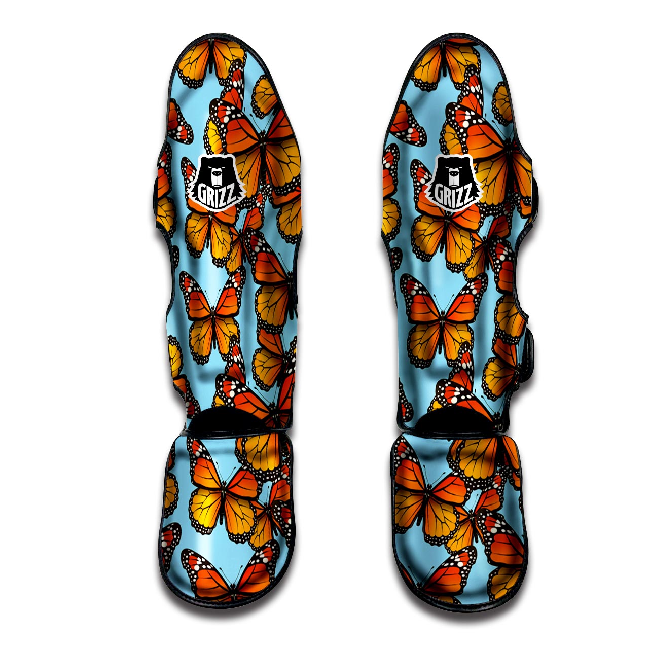 Monarch Butterfly Print Muay Thai Shin Guard-grizzshop