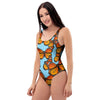 Monarch Butterfly Print One Piece Swimsuite-grizzshop