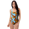 Monarch Butterfly Print One Piece Swimsuite-grizzshop