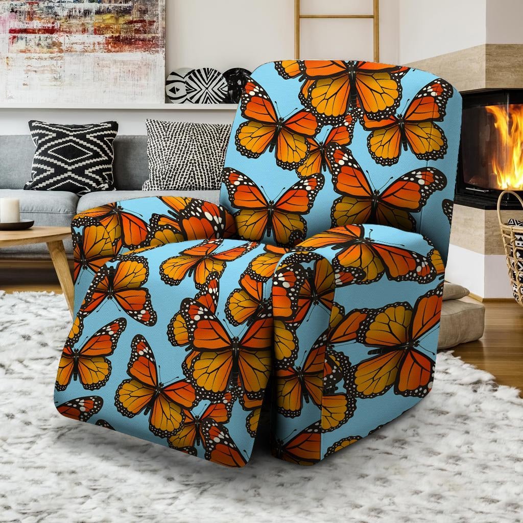 Monarch Butterfly Print Recliner Cover-grizzshop