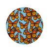 Monarch Butterfly Print Round Rug-grizzshop