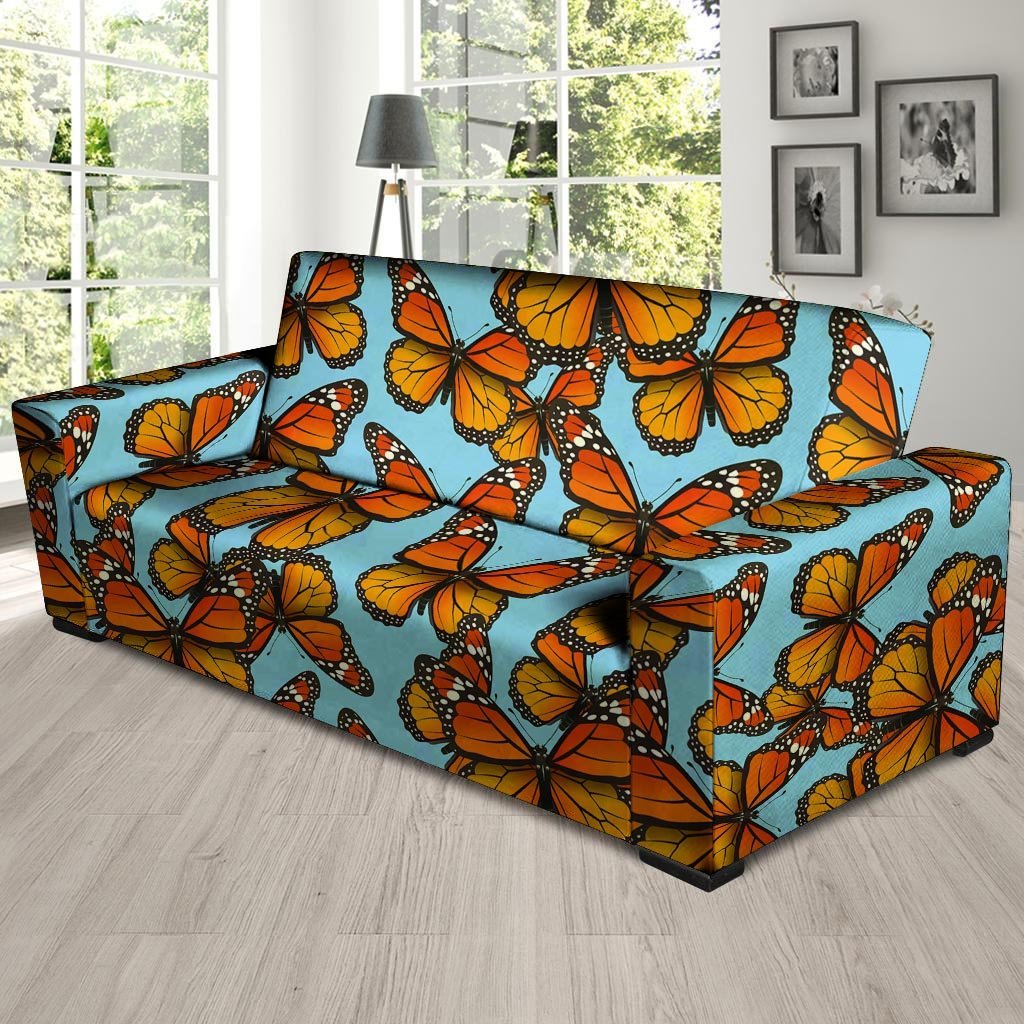 Monarch Butterfly Print Sofa Cover-grizzshop