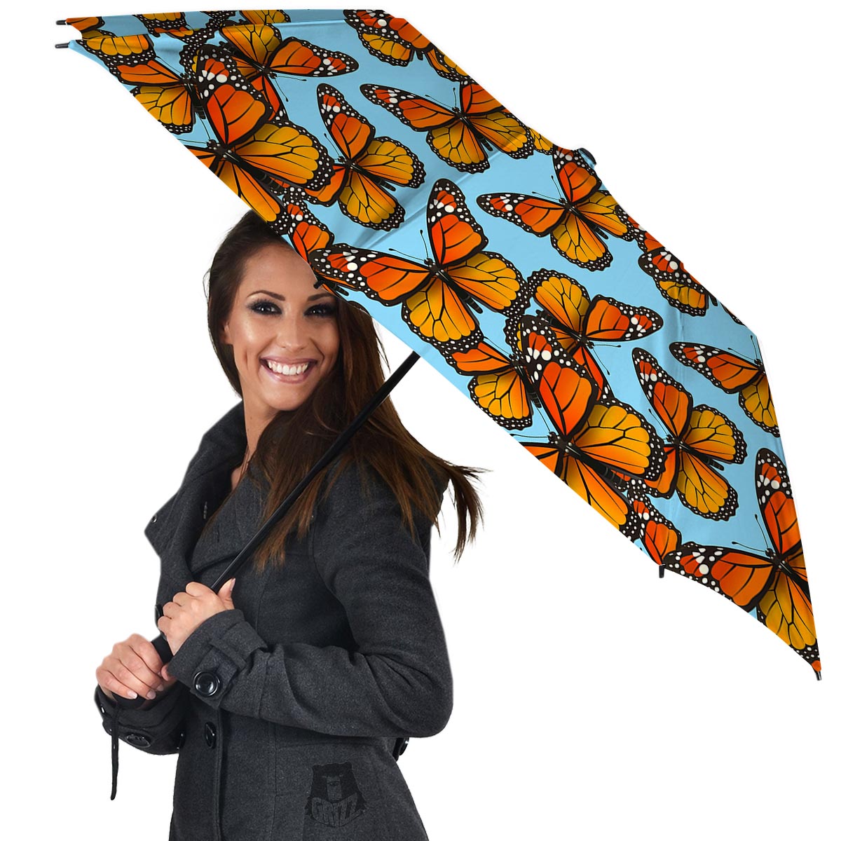 Monarch Butterfly Print Umbrella-grizzshop