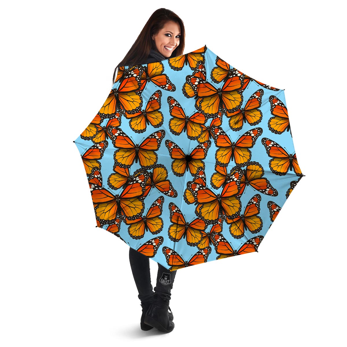 Monarch Butterfly Print Umbrella-grizzshop