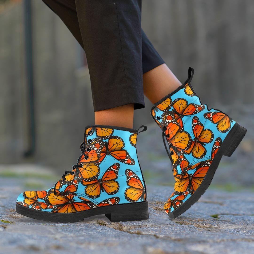 Monarch Butterfly Print Women's Boots-grizzshop