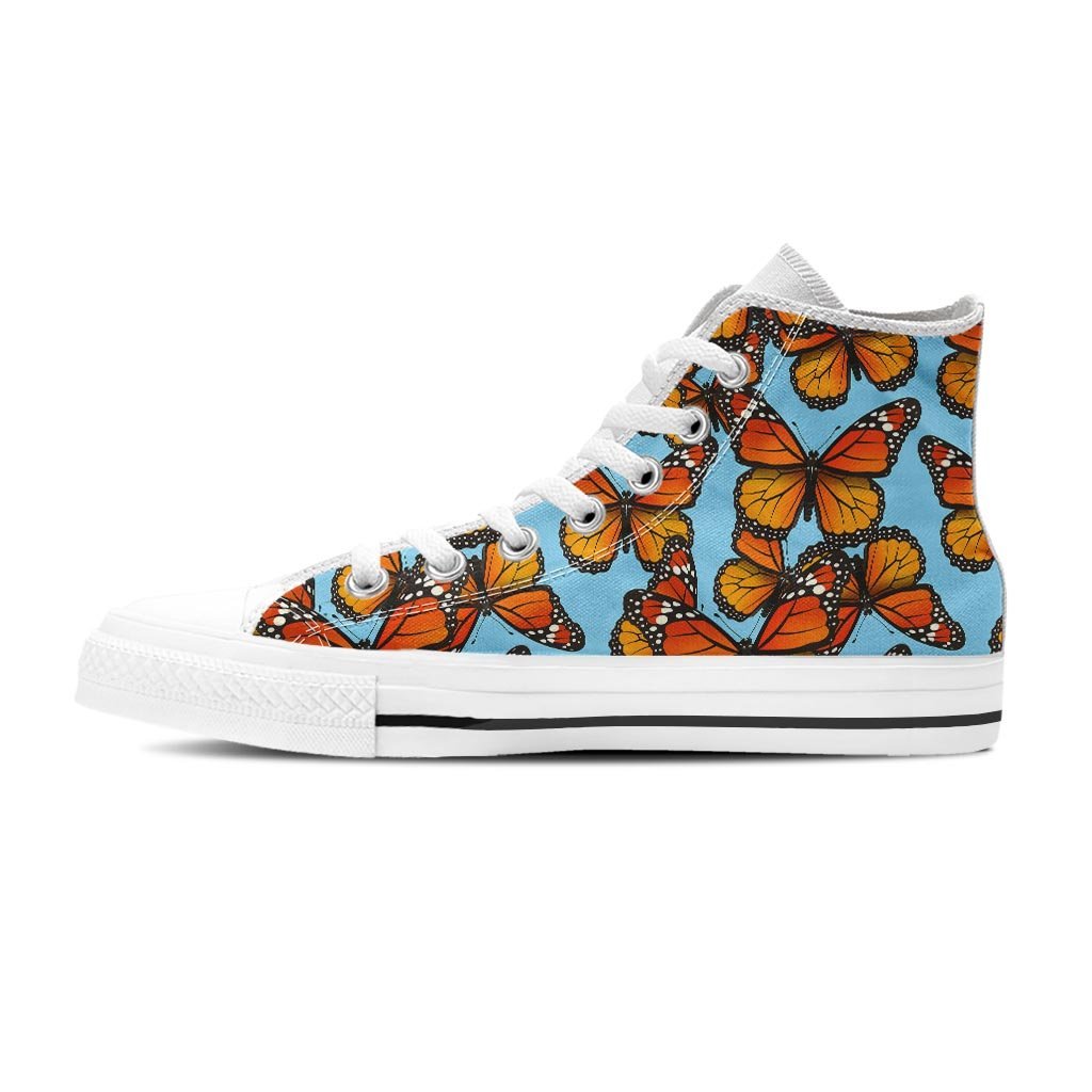 Monarch Butterfly Print Women's High Top Shoes-grizzshop