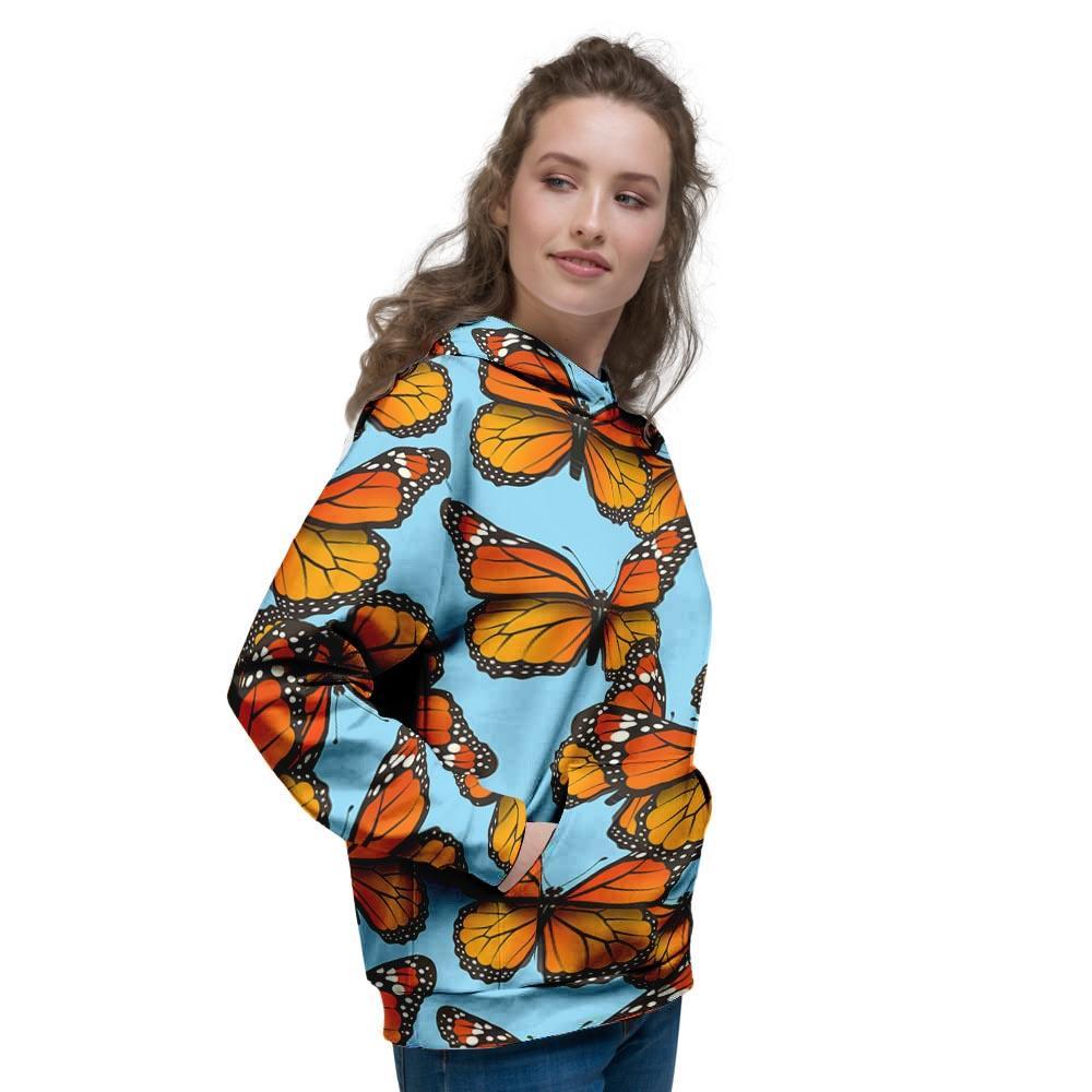 Monarch Butterfly Print Women's Hoodie-grizzshop