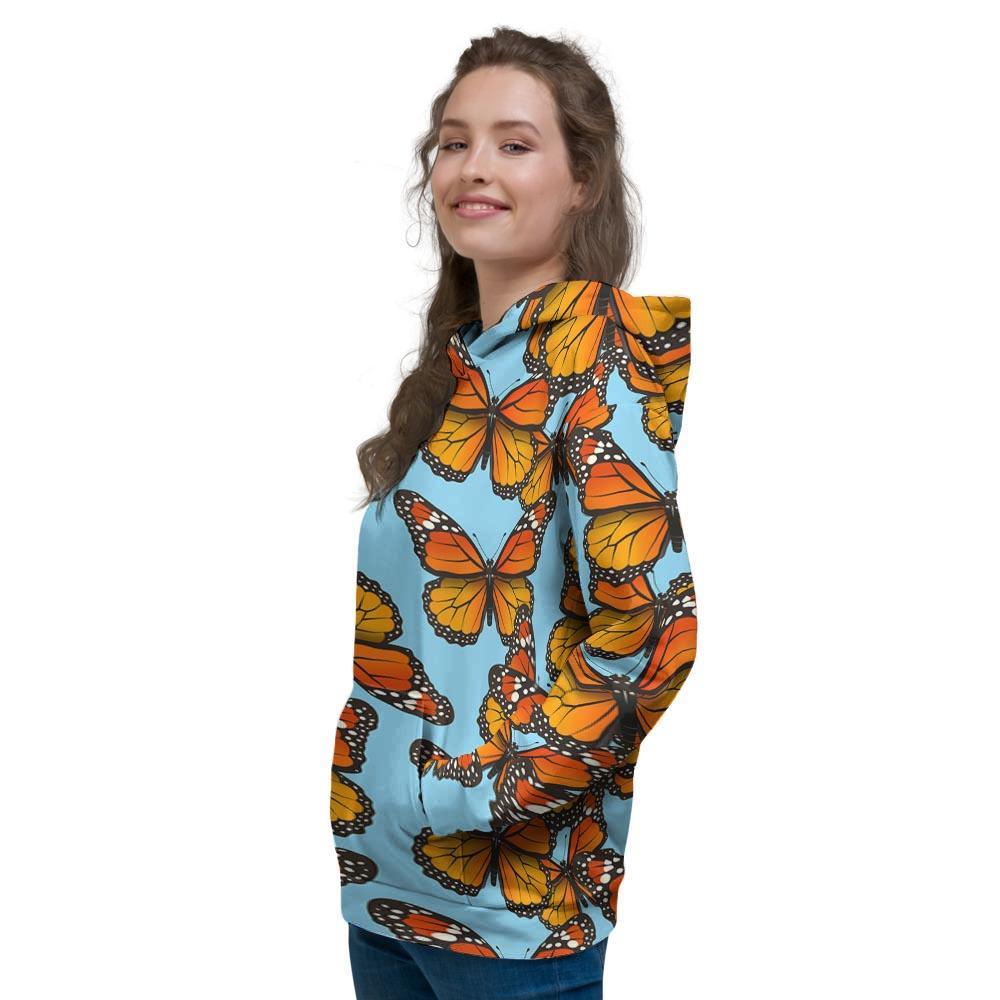 Monarch Butterfly Print Women's Hoodie-grizzshop