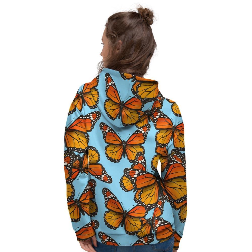 Monarch Butterfly Print Women's Hoodie-grizzshop