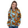 Monarch Butterfly Print Women's Hoodie-grizzshop