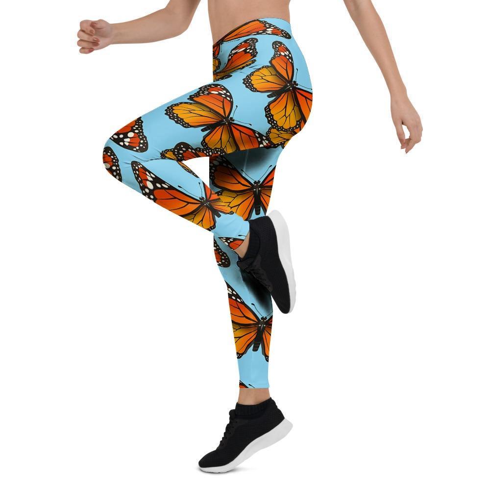 Monarch Butterfly Print Women's Leggings-grizzshop