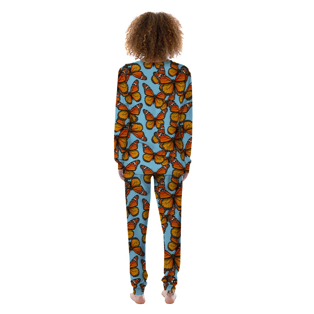 Monarch Butterfly Print Women's Pajamas-grizzshop