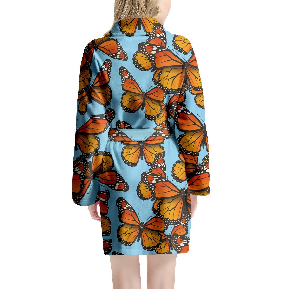 Monarch Butterfly Print Women's Robe-grizzshop
