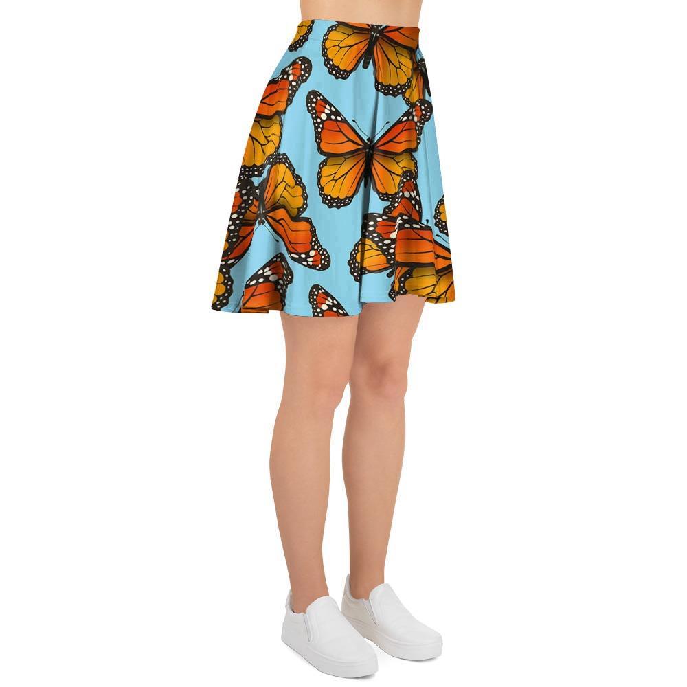 Monarch Butterfly Print Women's Skirt-grizzshop