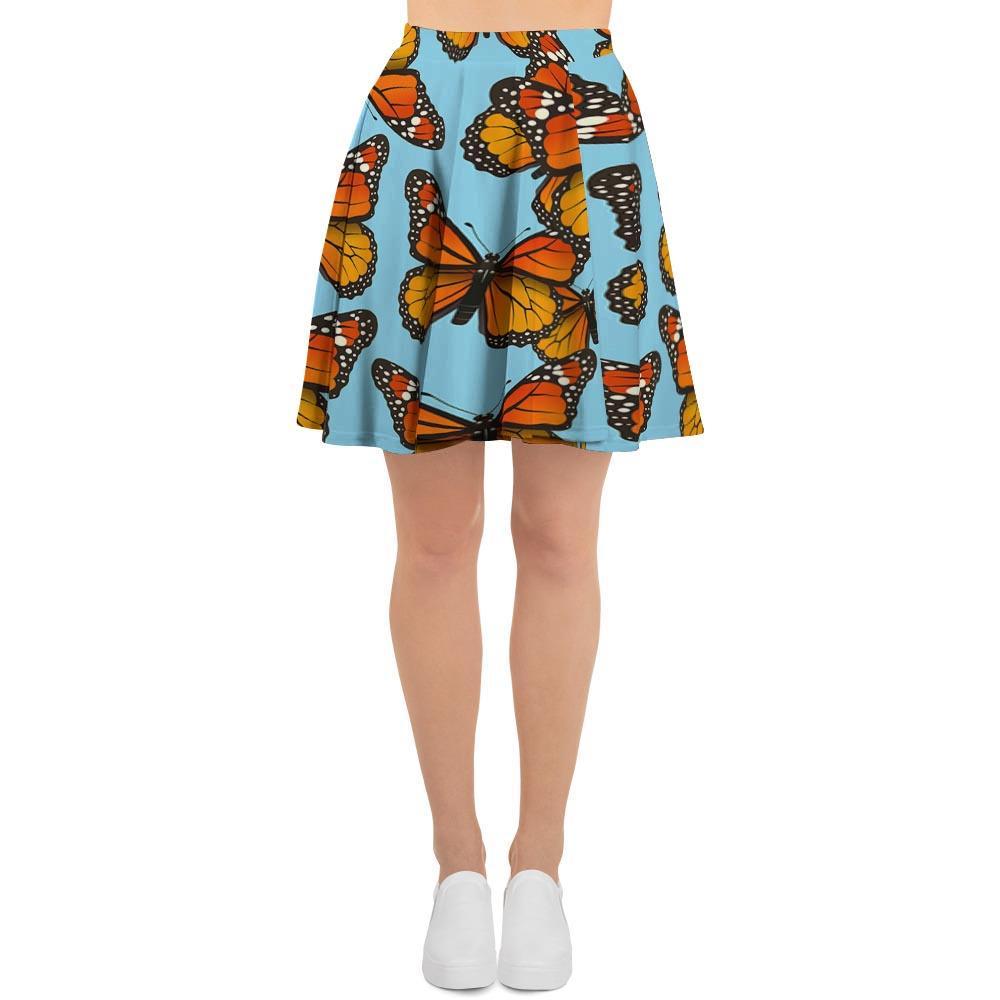 Monarch Butterfly Print Women's Skirt-grizzshop