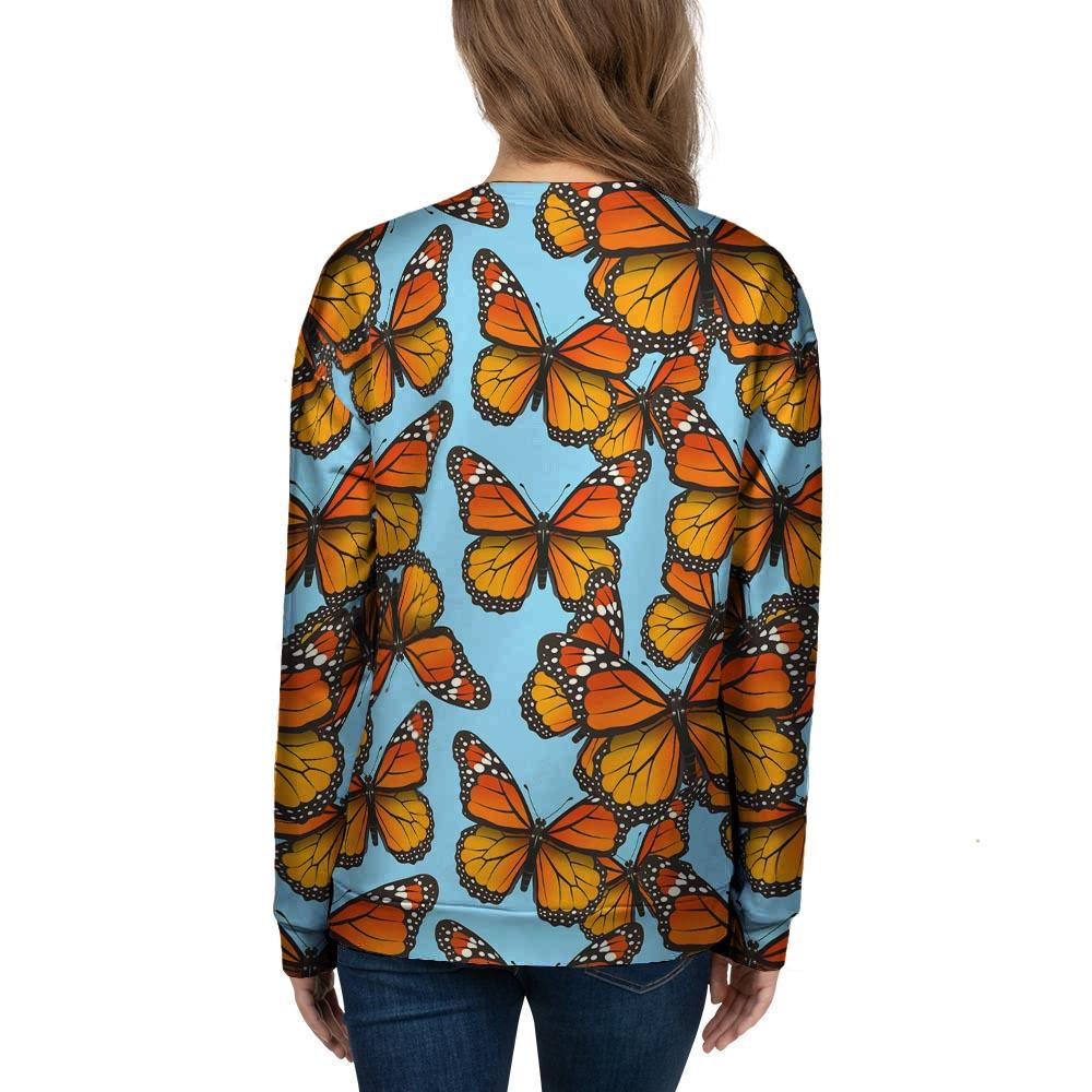 Monarch Butterfly Print Women's Sweatshirt-grizzshop