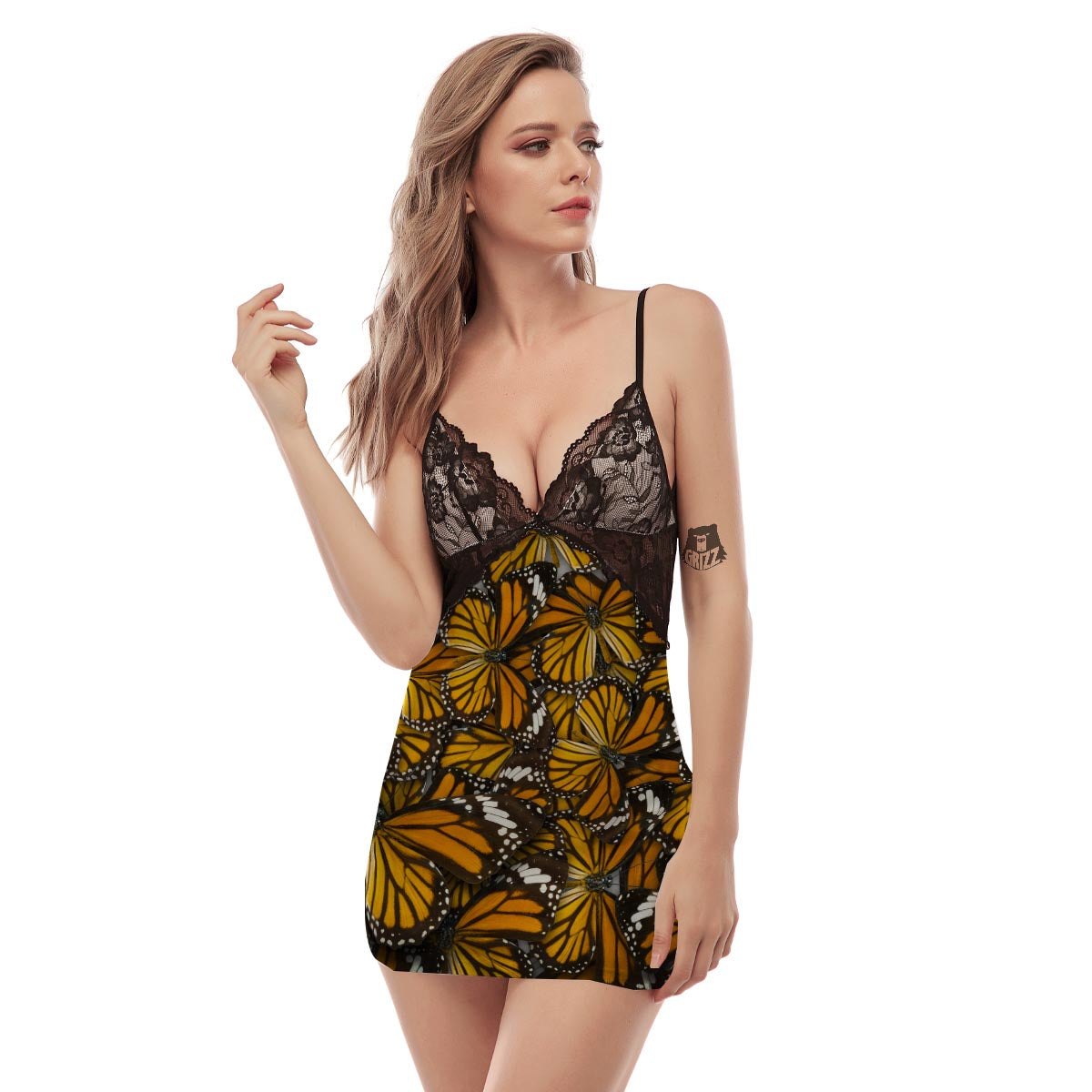Monarch Butterfly Women's Sexy Night Dress-grizzshop