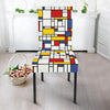 Mondrian Pattern Print Chair Cover-grizzshop