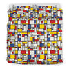 Mondrian Pattern Print Duvet Cover Bedding Set-grizzshop