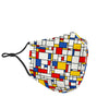 Mondrian Pattern Print Face Mask-grizzshop