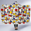 Mondrian Pattern Print Hooded Blanket-grizzshop