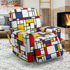 Mondrian Pattern Print Recliner Cover-grizzshop