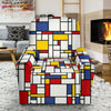 Mondrian Pattern Print Recliner Cover-grizzshop