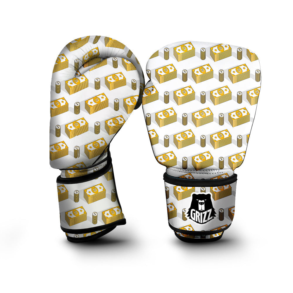 Money Cash Print Pattern Boxing Gloves-grizzshop