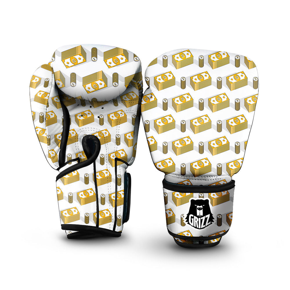 Money Cash Print Pattern Boxing Gloves-grizzshop