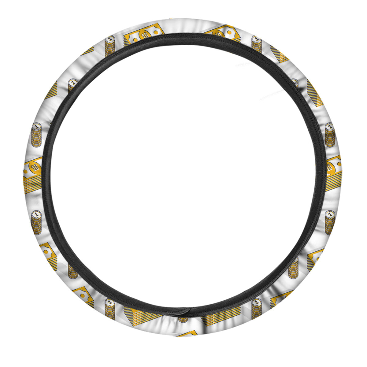 Money Cash Print Pattern Car Steering Wheel Cover-grizzshop