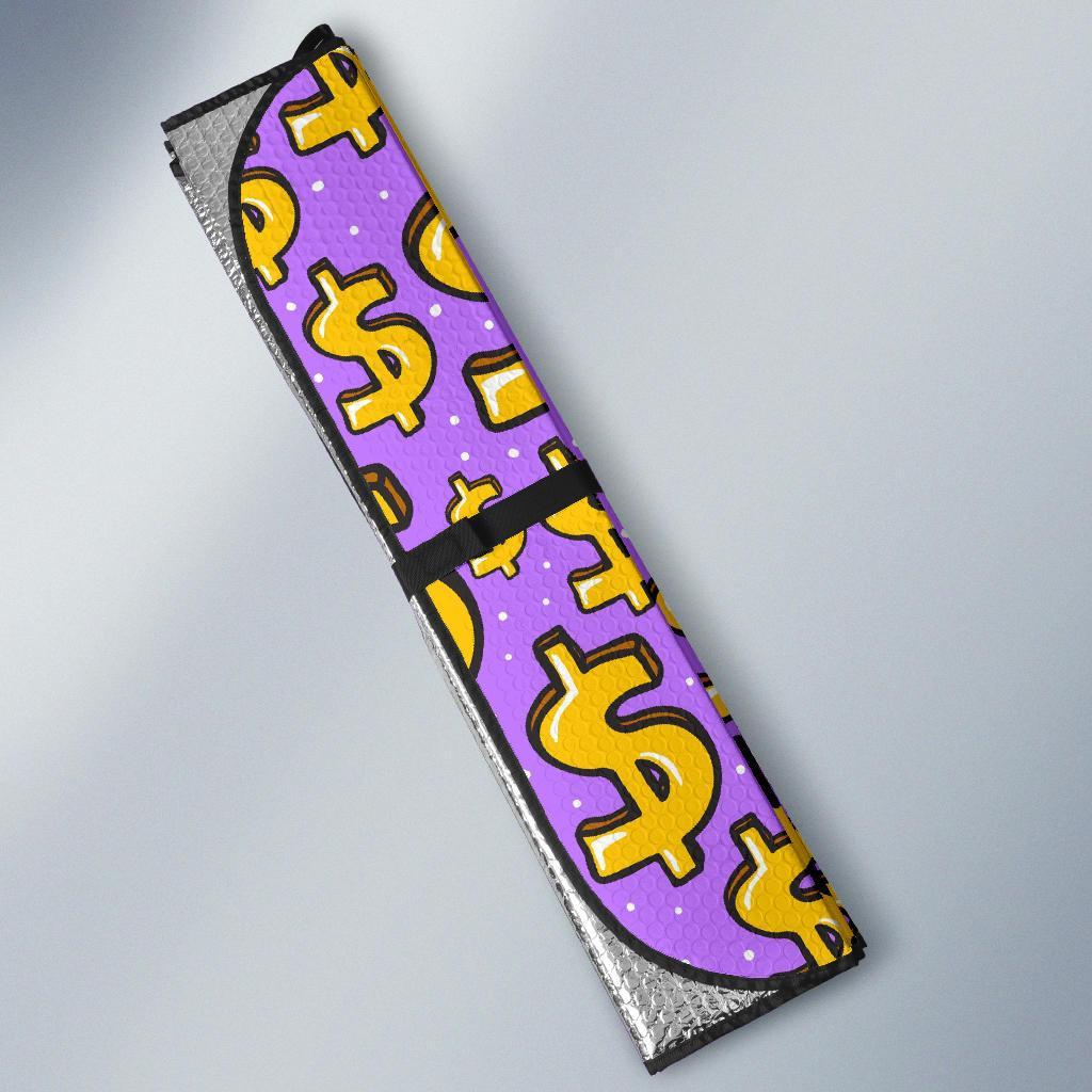Money Dollar Pattern Print Car Sun Shade-grizzshop