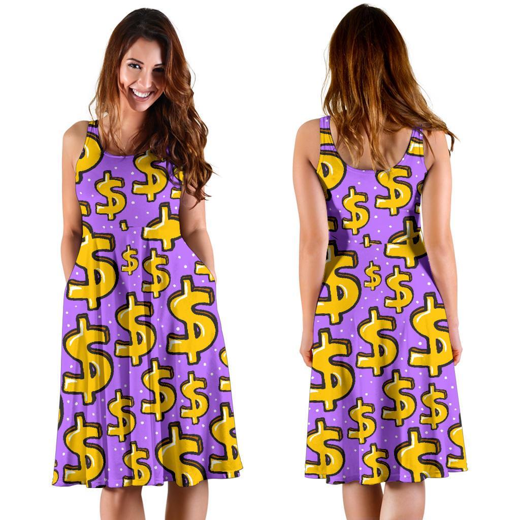 Dollar Money Pattern Print Dress – Grizzshopping