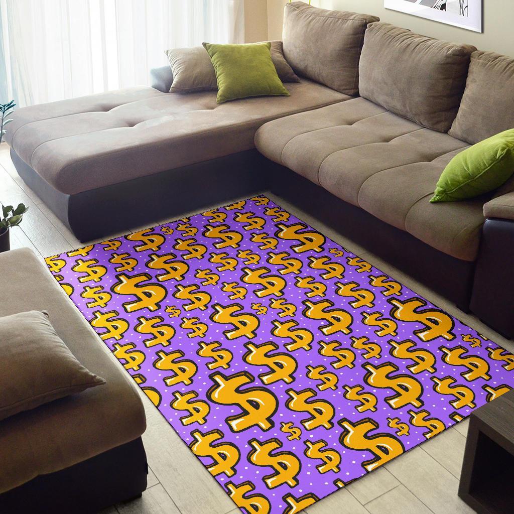 Money Dollar Pattern Print Floor Mat-grizzshop