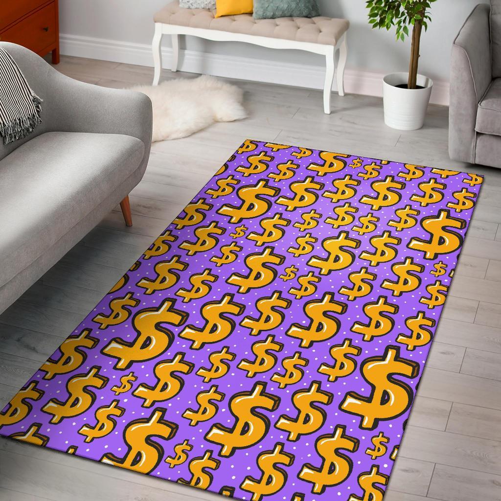 Money Dollar Pattern Print Floor Mat-grizzshop
