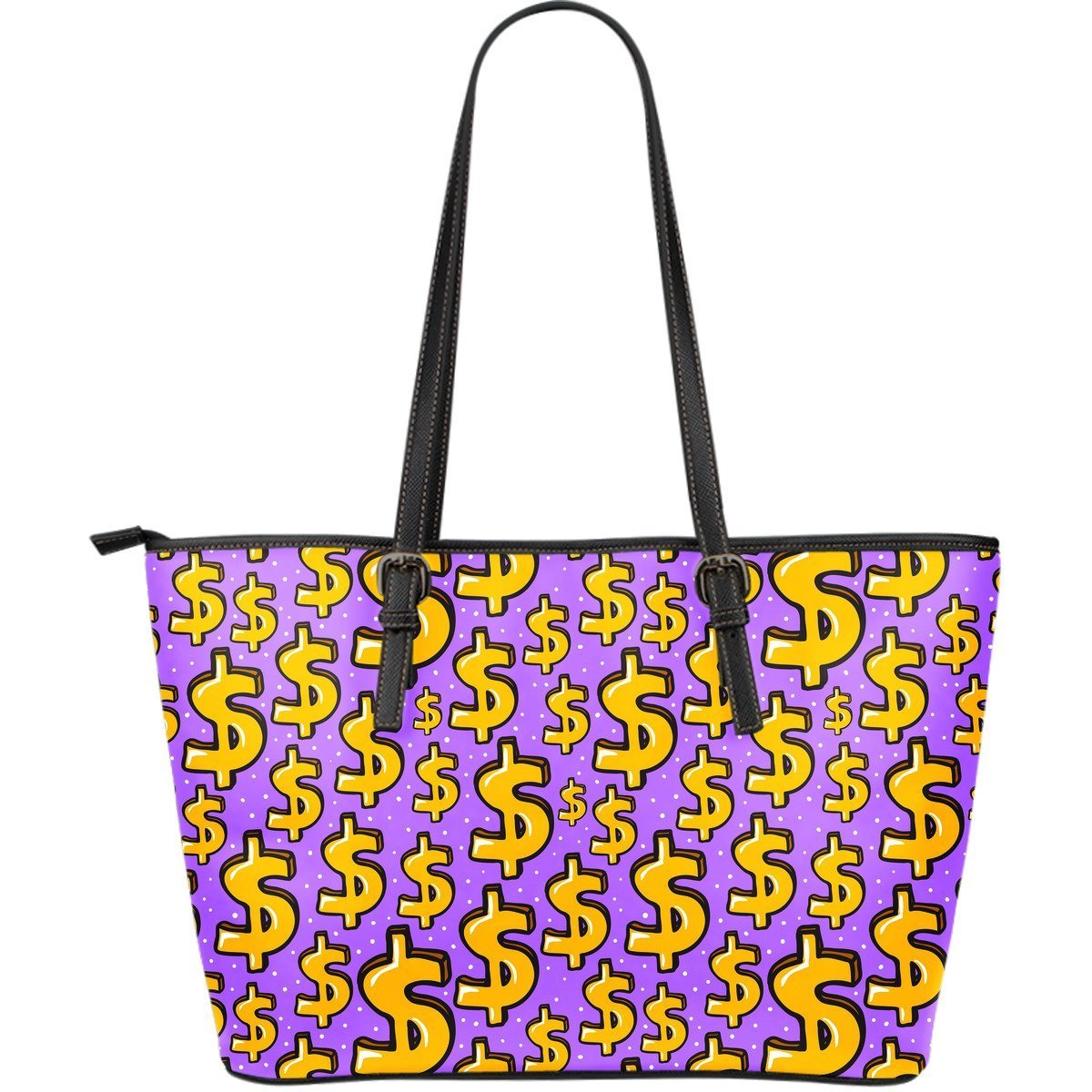 Money Dollar Pattern Print Leather Tote Bag-grizzshop