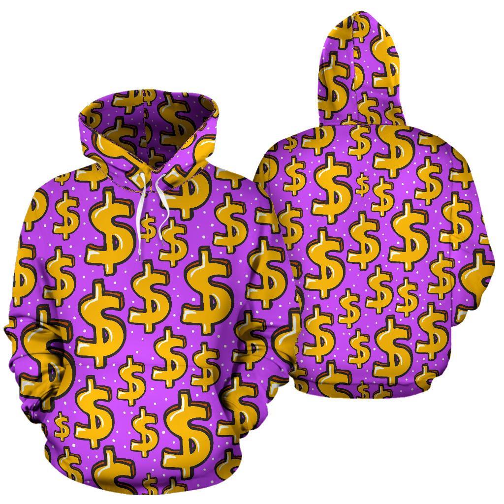 Money Dollar Pattern Print Men Women Pullover Hoodie-grizzshop