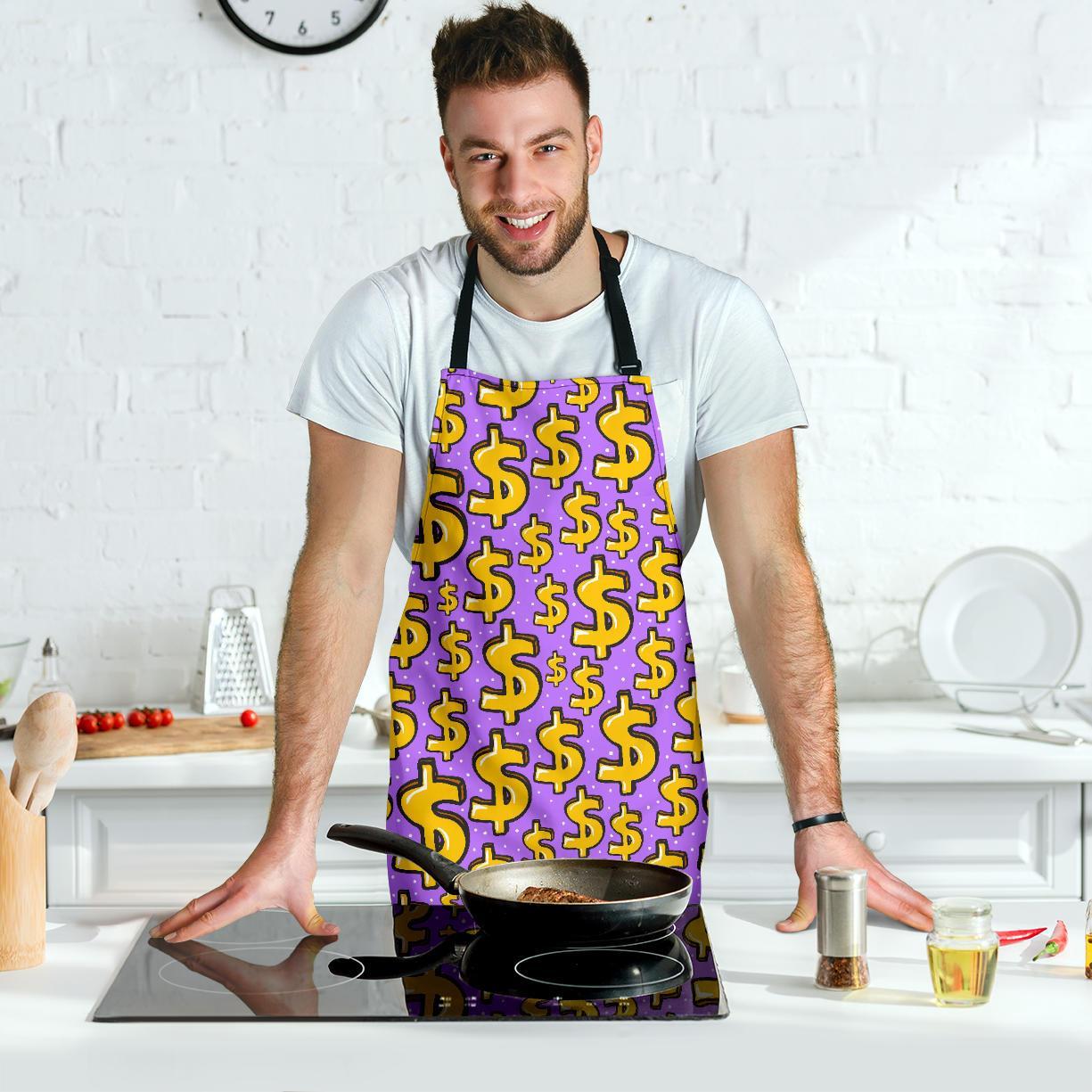 Money Dollar Pattern Print Men's Apron-grizzshop