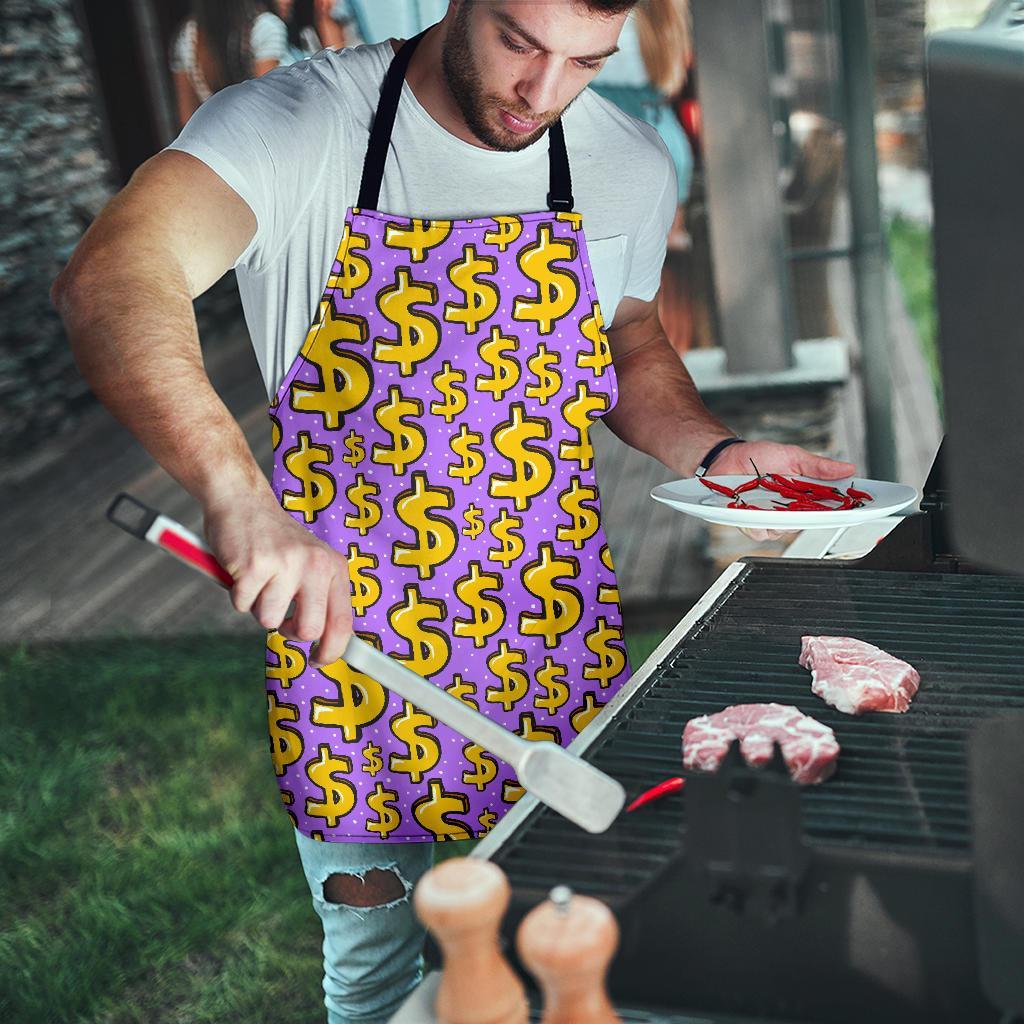 Money Dollar Pattern Print Men's Apron-grizzshop