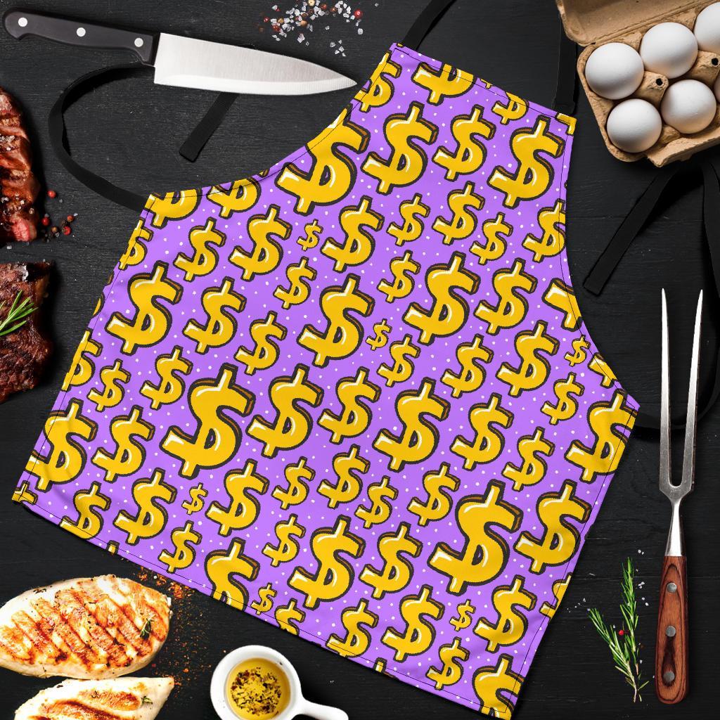 Money Dollar Pattern Print Men's Apron-grizzshop