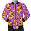 Money Dollar Pattern Print Men's Bomber Jacket-grizzshop