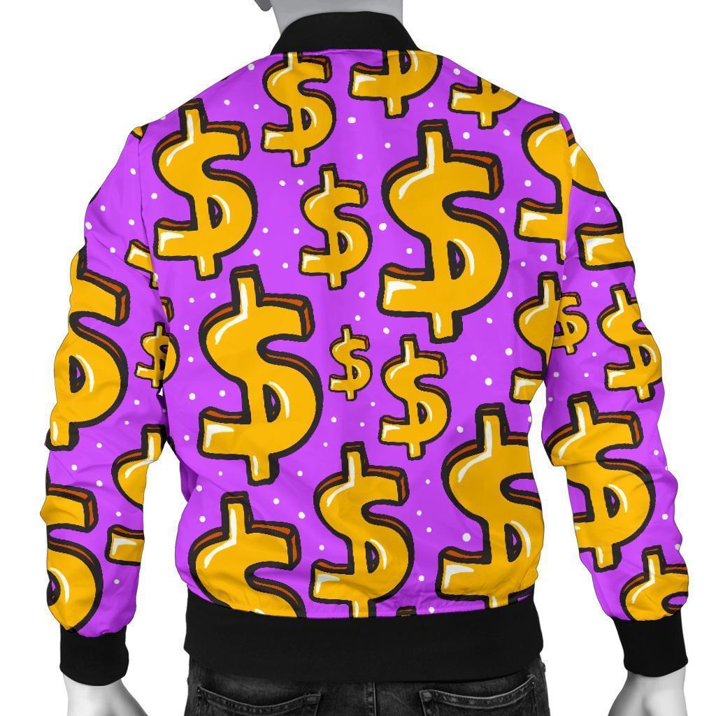 Money Dollar Pattern Print Men's Bomber Jacket-grizzshop