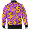 Money Dollar Pattern Print Men's Bomber Jacket-grizzshop