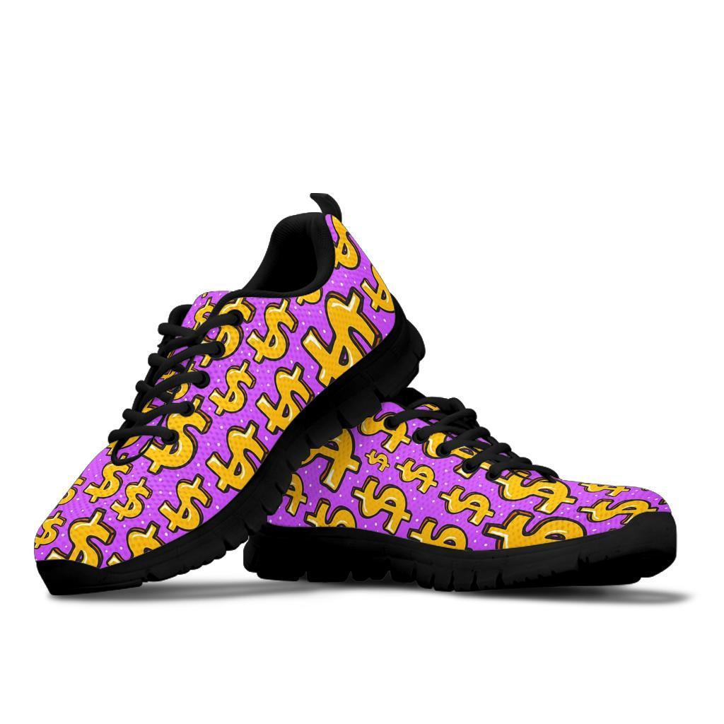 Money Dollar Pattern Print Sneaker Shoes For Men Women-grizzshop