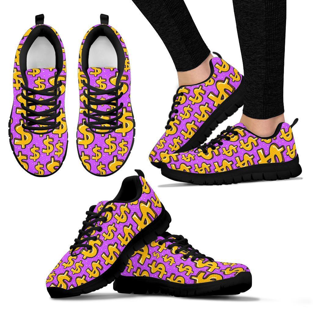 Money Dollar Pattern Print Sneaker Shoes For Men Women-grizzshop