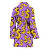 Money Dollar Pattern Print Women Long Robe-grizzshop