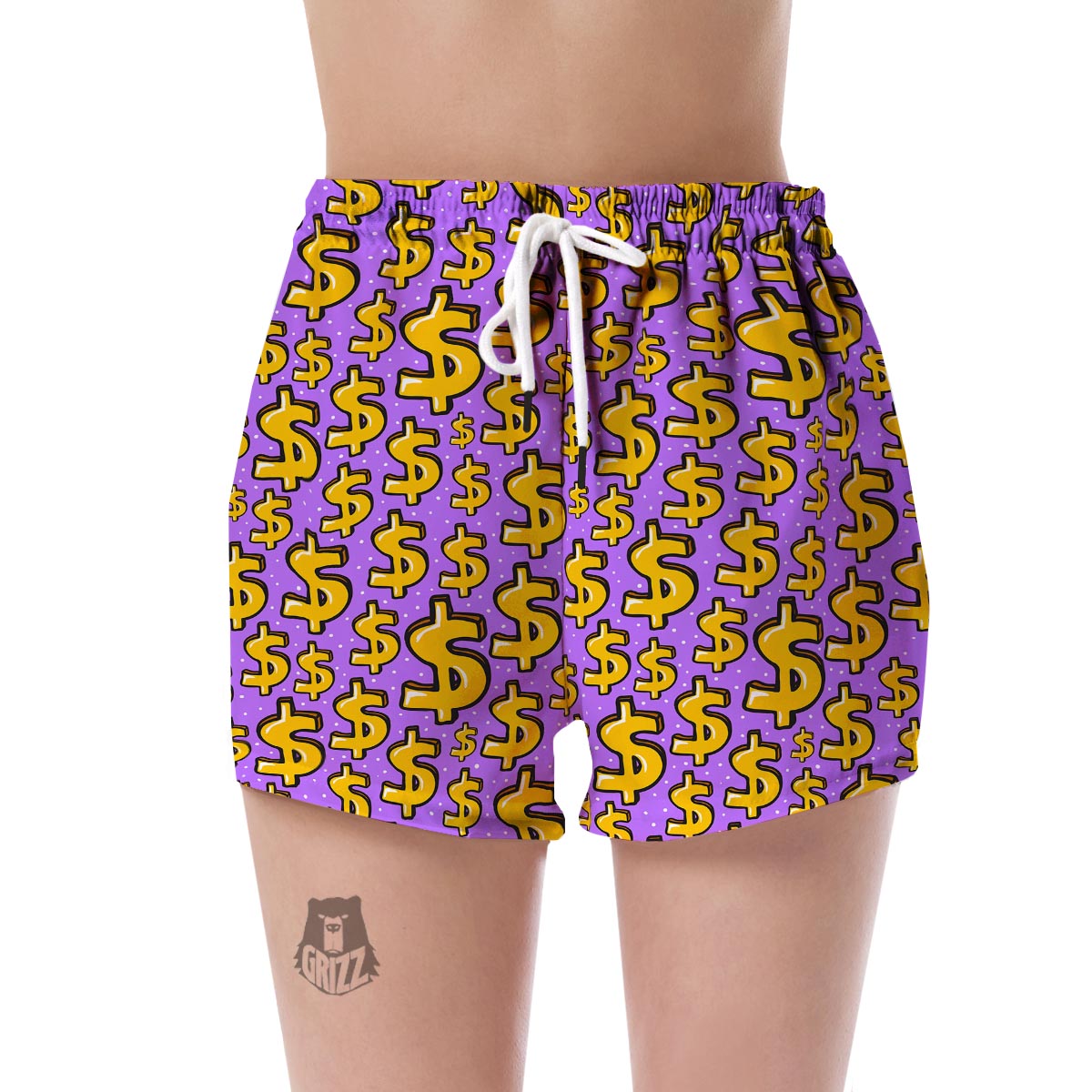 Money Dollar Pattern Print Women's Shorts-grizzshop