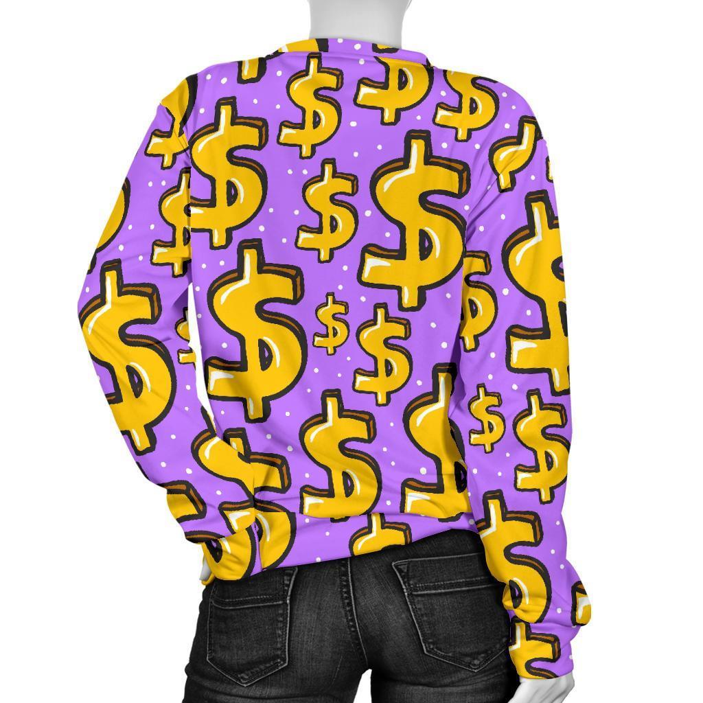 Money Dollar Pattern Print Women's Sweatshirt-grizzshop